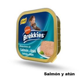 BREKKIES CAT ADULTO TARRINA SALMÓN Y ATÚN