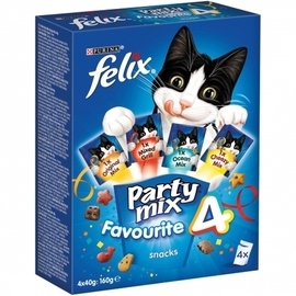 PURINA FELIX PARTY MIX CAT FAVOURITE 4 SURTIDO SNACK
