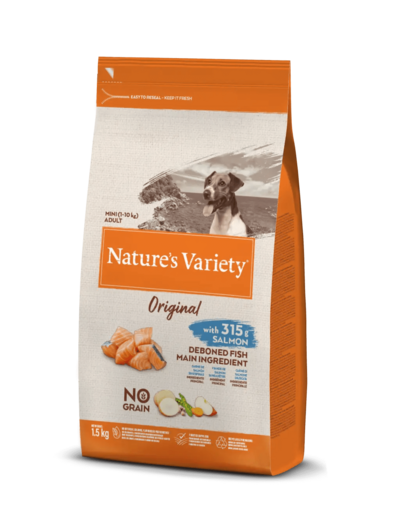  NATURE´S VARIETY DOG ADULT ORIGINAL NO GRAIN MINI SALMÓN